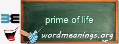 WordMeaning blackboard for prime of life